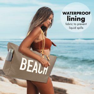 KEHO "Beach Vibes" Beach Bag - (Warm Sand)